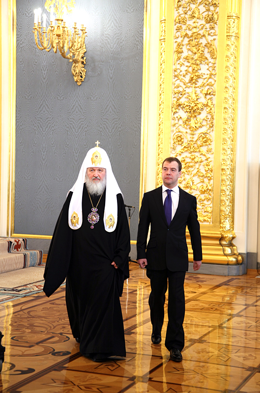 Прием участников Поместного Собора в Георгиевском зале Большого кремлевского дворца