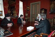 Святейший Патриарх встретился с губернатором Новгородской области и главой городской администрации Великого Новгорода
