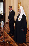 Святейший Патриарх посетил Пасхальный прием в МИД России