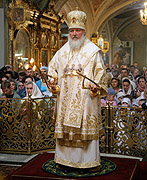 В день памяти свт. Алексия, митрополита Московского, Святейший Патриарх Кирилл совершил Литургию в Богоявленском кафедральном соборе