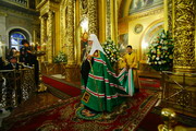 Святейший Патриарх Алексий совершил всенощное бдение в Богоявленском соборе Москвы накануне дня памяти святителя Алексия, митрополита Московского