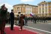 Церемония передачи нового знамени Президентского полка