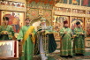 Патриаршее служение в день памяти преподобных Зосимы, Савватия и Германа в Спасо-Преображенском соборе Соловецкого монастыря