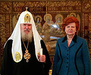 Святейший Патриарх Алексий встретился с экс-президентом Латвии Вайрой Вике-Фрейбергой
