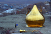 Установка куполов на Троицкий собор Петропавловска-Камчатского