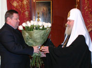 Министр юстиции Владимир Устинов поздравил Святейшего Патриарха Алексия с юбилеем архиерейской хиротонии