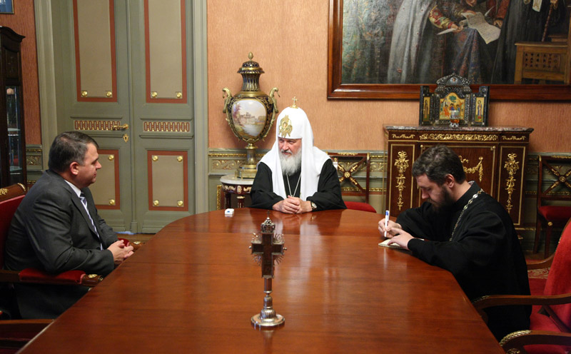 Встреча Святейшего Патриарха Кирилла с министром обороны России Анатолием Сердюковым