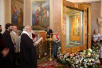 Посещение Святейшим Патриархом храма свт. Николая Чудотворца в Толмачах и молитва перед Владимирской иконой Божией Матери