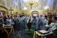 Святейший Патриарх Алексий совершил Божественную литургию в Казанском соборе на Красной площади