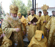 Святейший Патриарх Кирилл возглавил праздничное богослужение в Феодоровском монастыре города Городца