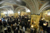 Служение Патриаршего Местоблюстителя в канун дня памяти святителя Николая Чудотворца в Богоявленском кафедральном соборе