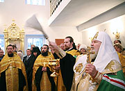 Святейший Патриарх Алексий совершил освящение храма на подворье Пюхтицкого Успенского монастыря