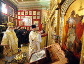 Предстоятель Русской Церкви совершил Божественную литургию в домовом храме Московской Патриархии