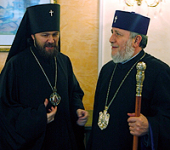 Состоялась встреча архиепископа Волоколамского Илариона с Католикосом всех армян Гарегином II