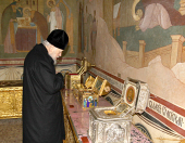 Митрополит Киевский Владимир поклонился святыням Свято-Троицкой Сергиевой лавры