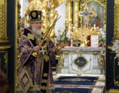 В канун Крестопоклонной недели Святейший Патриарх Кирилл совершил утреню в Никольском Морском соборе Петербурга