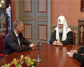 Святейший Патриарх Кирилл принял посла Латвийской Республики в России Эдгарса Скуя