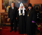 В преддверии официального визита в Армению Святейший Патриарх Кирилл встретился с послом Республики Армения в России О.Е. Есаяном