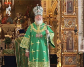 В праздник Входа Господня в Иерусалим Святейший Патриарх Кирилл совершил Божественную литургию в Храме Христа Спасителя