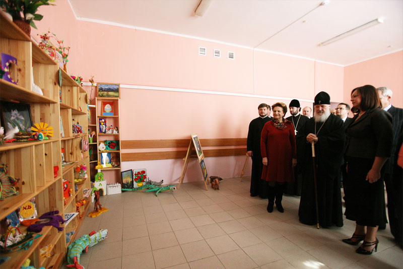 Посещение Святейшим Патриархом Кириллом детского дома-интерната № 15 в день праздника Пасхи