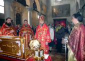 В ходе архипастырского визита в Италию архиепископ Корсунский Иннокентий совершил праздничное богослужение в приходе во имя святых Жен-мироносиц в Венеции