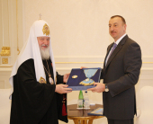 Стенограмма начала встречи Святейшего Патриарха Кирилла и Президента Азербайджана Ильхама Алиева