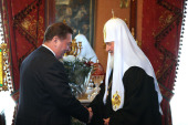 Встреча Святейшего Патриарха Кирилла с губернатором Курской области А.Н. Михайловым