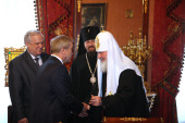 Встреча Святейшего Патриарха Кирилла с губернатором Белгородской области Е.С. Савченко