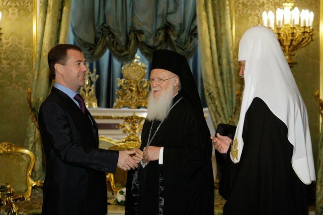 Встреча Президента России с Предстоятелями Константинопольской и Русской Православных Церквей