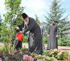Патриарший визит на Украину. Посадка дерева в одесском Успенском Патриаршем мужском монастыре