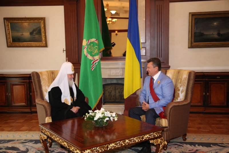 Патриарший визит на Украину. Встреча с Президентом Украины В.Ф. Януковичем.