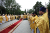 Патриарший визит на Украину. Божественная литургия у стен Спасо-Преображенского собора в Днепропетровске.