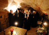 Предстоятель Русской Православной Церкви поклонился святыням Псково-Печерского монастыря