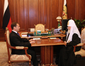 Стенограма бесіди Святішого Патріарха Кирила з Президентом Росії Д. А. Медведєвим 28 серпня 2010 року
