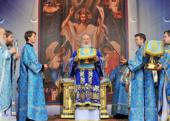 В праздник Рождества Пресвятой Богородицы Святейший Патриарх Кирилл совершил богослужение на площади Победы города Южно-Сахалинска
