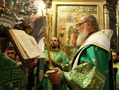 Патріарше служіння напередодні святкування упокоєння преподобного Сергія Радонезького в Троїце-Сергієвій лаврі