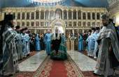 У свято Покрова Божої Матері Святіший Патріарх Кирил очолив служіння Божественної літургії в домовому храмі Московської духовної академії