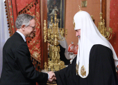 Святейший Патриарх Кирилл встретился с послом Дании Томом Рисдалем Йенсеном