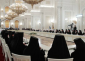 Учасники Архієрейського Собору Руської Православної Церкви зустрілися з Президентом Росії Д.А. Медведєвим