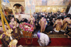 Патриаршее служение в неделю 3-ю Великого поста, Крестопоклонную, в Успенском соборе Кремля