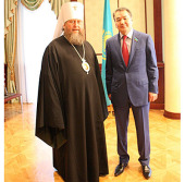 Глава Митрополичого округу в Республіці Казахстан і голова Сенату Парламенту Республіки Казахстан обговорили питання підготовки IV з'їзду лідерів світових релігій
