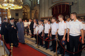 Святейший Патриарх Сербский Ириней принял участников IV Кадетского сбора в Сербии