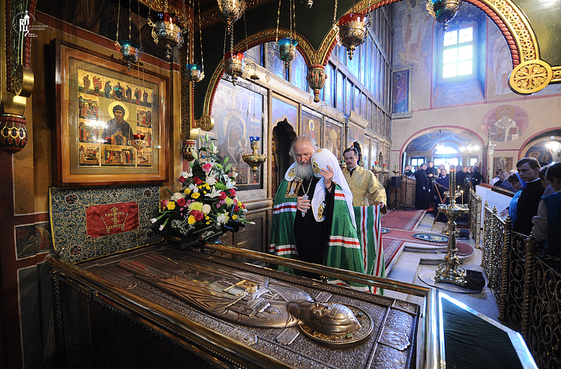 Патриаршее служение в соборе во имя Святых отцов семи Вселенских Соборов Даниловского монастыря