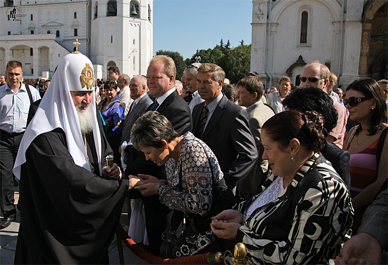 Патриаршее служение в Успенском соборе Кремля в праздник Успения Пресвятой Богородицы