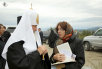Preafericitul Patriarh Kiril a depus flori la monumentul 'Masca Scorbi' din Magadan