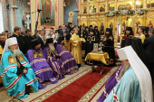 Preafericitul Patriarh Kiril a săvârşit slujba de ipopsifiu a arhimandritului Andrei (Tarasov) numit în postul vacant de episcop de Ostrogojsk şi de vicar al eparhiei de Voronej