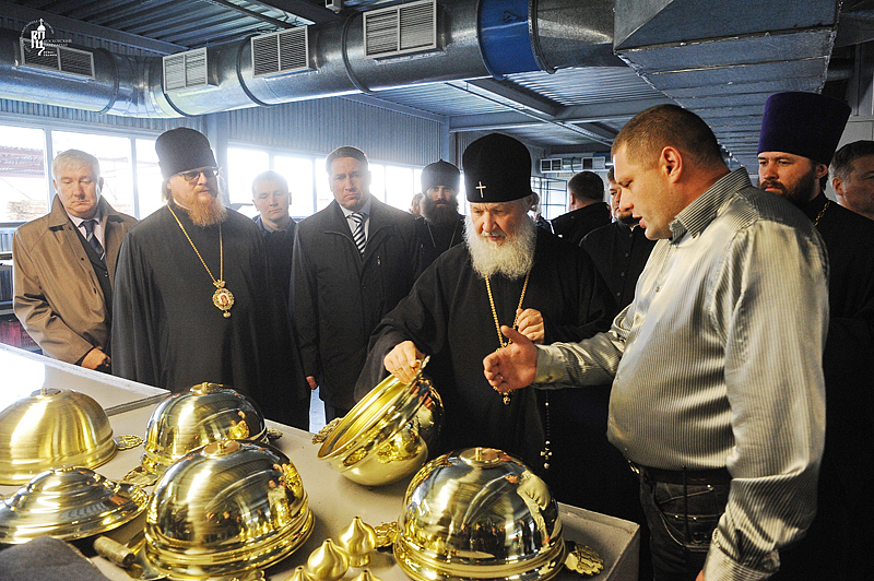 Посещение Святейшим Патриархом Кириллом художественно-производственного предприятия «Софрино»