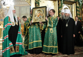 Святейший Патриарх Кирилл совершил всенощное бдение в Свято-Духовом кафедральном соборе г. Черновцы