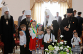 Întîistătătorul Bisericii Ortodoxe Ruse a vizitat orfelinatul mănăstirii Înălţării Domnului din Banceni, satul Molniţa