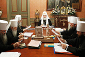 Під головуванням Святішого Патріарха Кирила розпочалося чергове засідання Священного Синоду Руської Православної Церкви